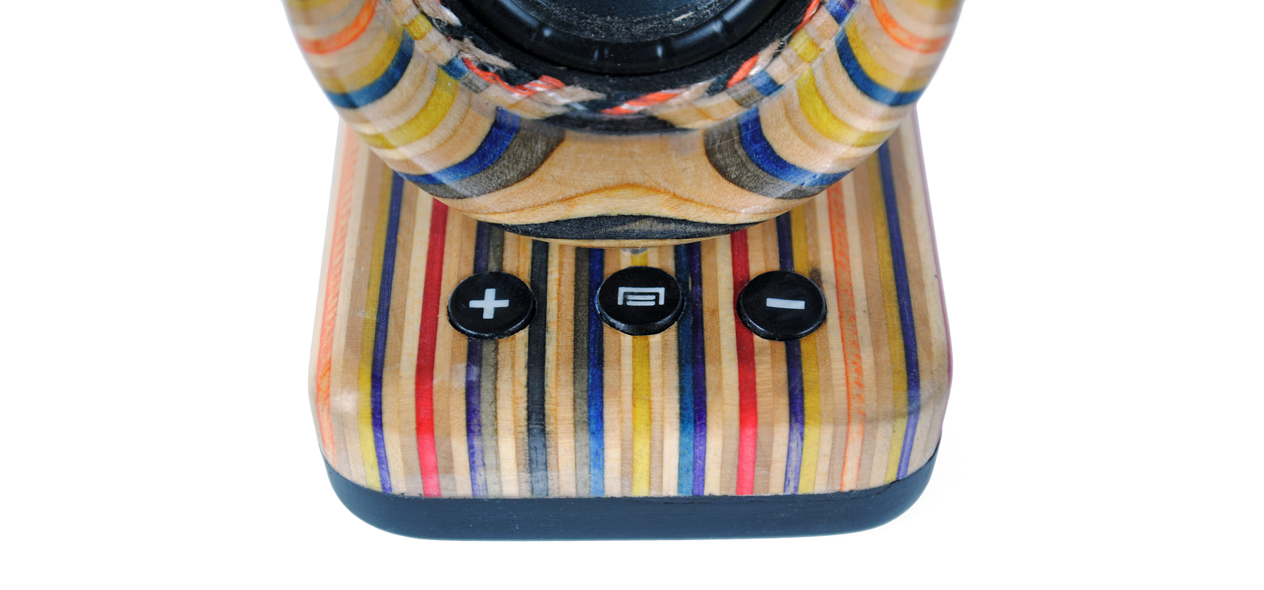 Handcrafted recycled skateboard bluetooth speaker