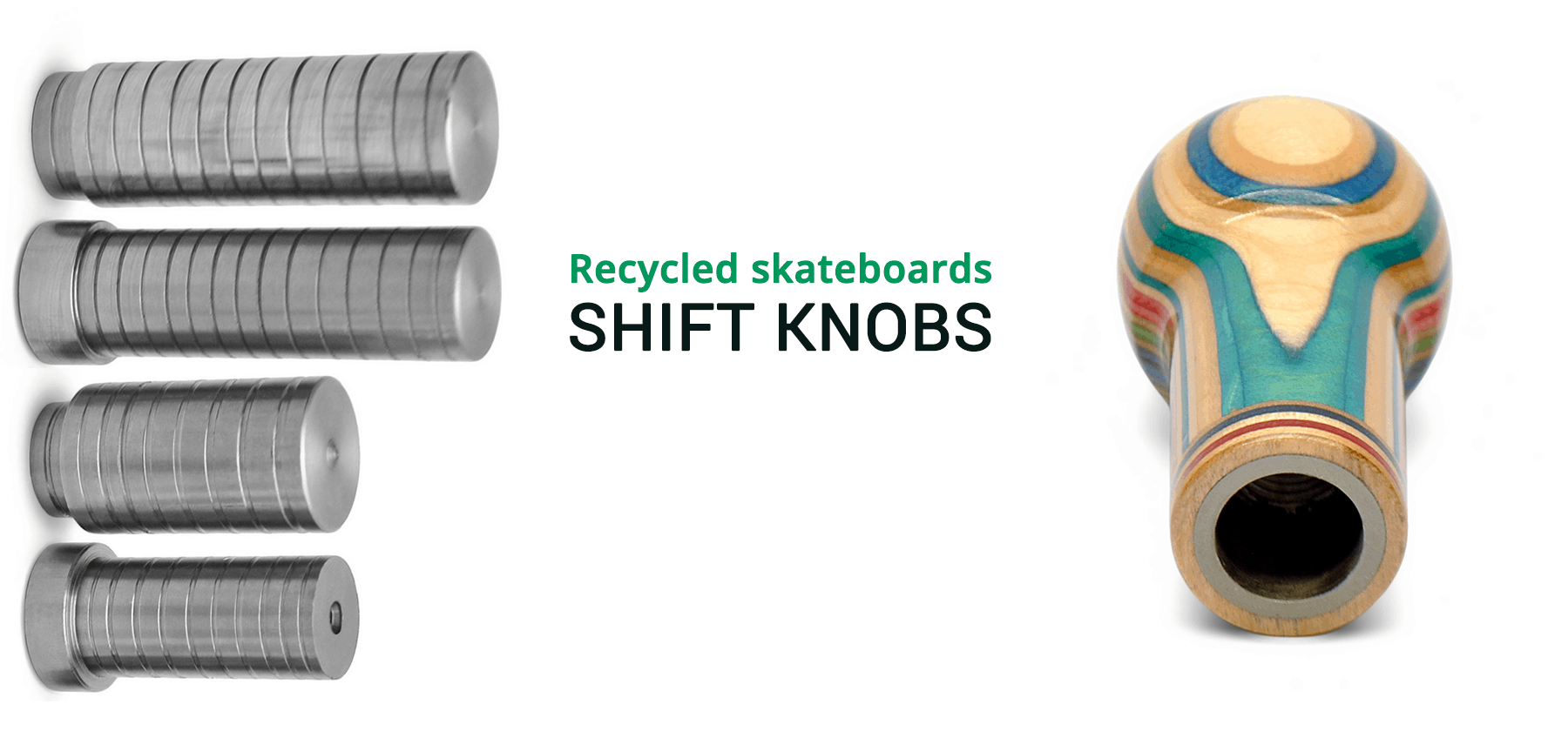 recycled skateboards shift knob